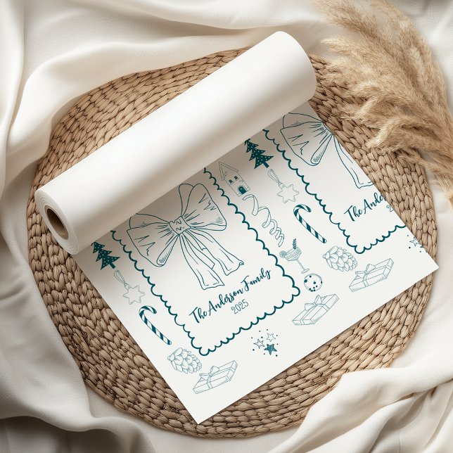 Papier Mousseline Fête fantaisiste de doodle de vacances (Créateur téléchargé)