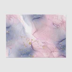 Papier Mousseline Fête Fantastique Ethérée Rose Pervenche et Or Encr