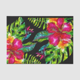 Papier Mousseline Fête Luau aux Feuilles de Fleurs Tropicales Brilla