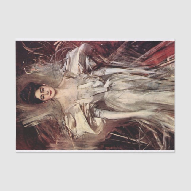 Papier Mousseline Feu de feu (1890) de Giovanni Boldini (Recto)