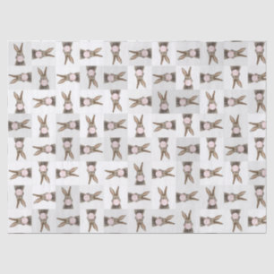 Papier Mousseline Feu de lapin rose bulle gomme