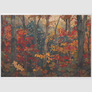 Papier Mousseline Feuillage d'automne Colorful Woods Découpage
