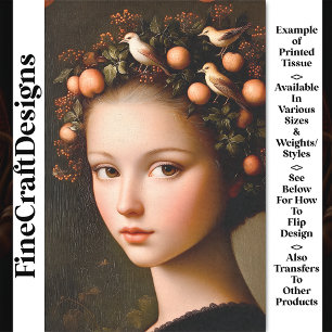 Papier Mousseline Feuillage de la Couronne de fille victorienne + dé