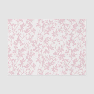 Papier Mousseline Feuillage frais (ivoire - Rose doux)