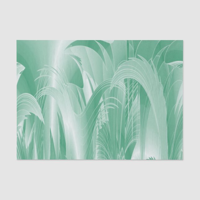 Papier Mousseline Feuillage vert à la menthe (Recto)