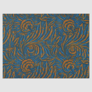 Papier Mousseline Feuille botanique d'acanthe de style sarcelle Will