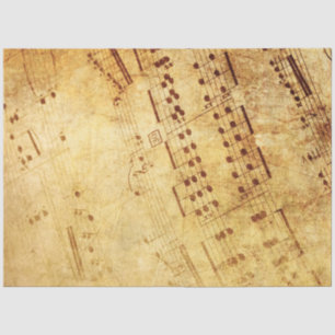 Papier Mousseline Feuille d'antiquité Vintage dorée Partition