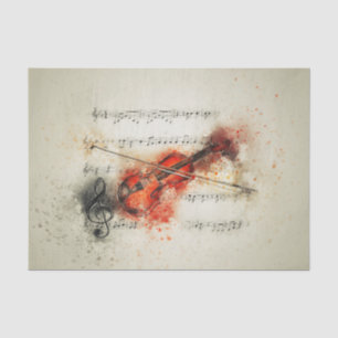 Papier Mousseline Feuille d'aquarelle Musique et papier de tissus de