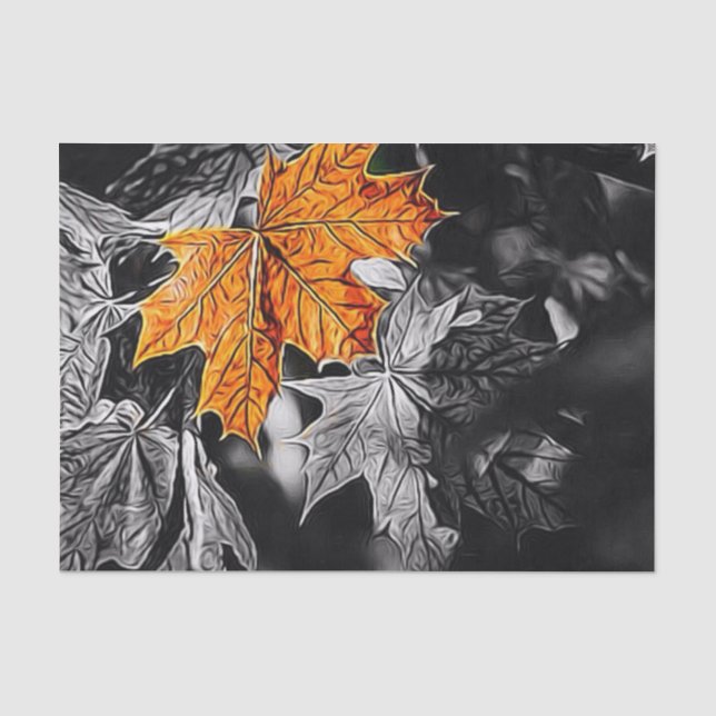 Papier Mousseline Feuille d'automne (Recto)