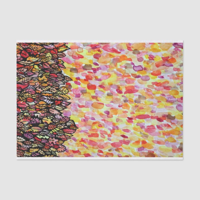 Papier Mousseline Feuille d'automne (Recto)