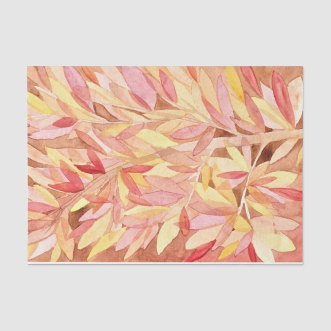 Papier Mousseline Feuille de couleur pour aquarelle d'automne (Recto)
