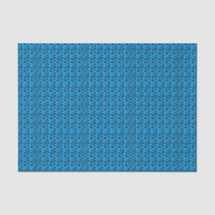 Papier Mousseline Feuille de musique bleu et noir