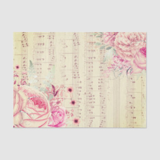 Papier Mousseline feuille de musique bouquet