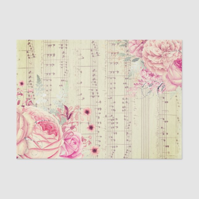 Papier Mousseline feuille de musique bouquet (Recto)