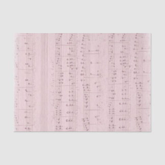 Papier Mousseline feuille de musique rose vintage