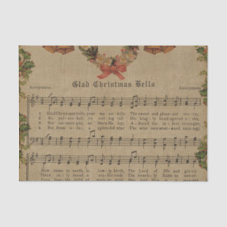 Papier Mousseline Feuille de musique vintage de chant de Noël