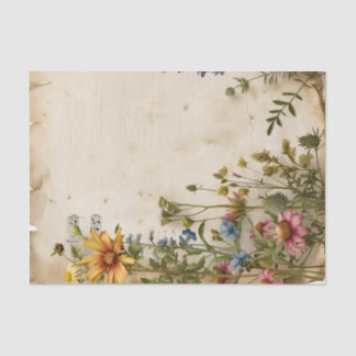 Papier Mousseline feuille de musique vintage fleur sauvage