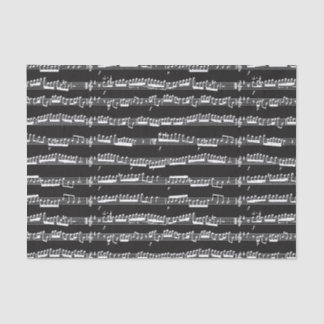 Papier Mousseline feuille de notes de musique blanche en noir