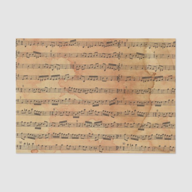 Papier Mousseline Feuille de notes musicales (Recto)