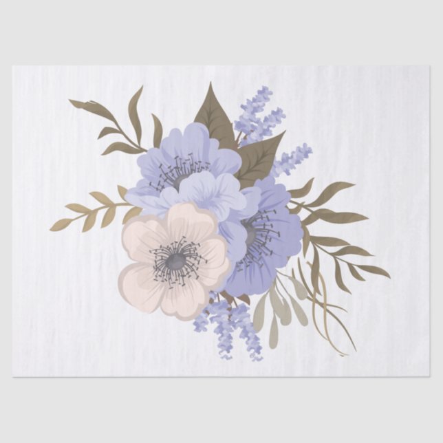 Papier Mousseline feuille de tissu de fleurs de printemps (Recto)