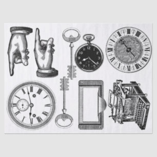 Papier Mousseline Feuille d'éléments de Steampunk de journal