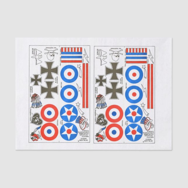 Papier Mousseline feuille d'insignes d'avion modèle de Dixième de (Recto)