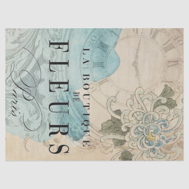 Papier Mousseline Feuille florale de Decoupage de boutique de La (Recto)