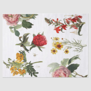 Papier Mousseline Feuille florale de Decoupage d'éléments de journal