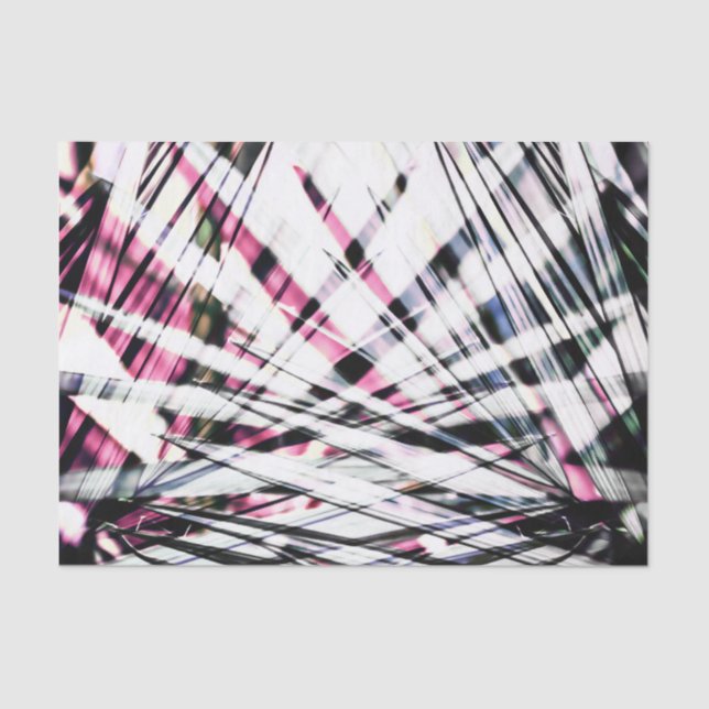 Papier Mousseline Feuille noir et rose tropical abstrait de jungle (Recto)