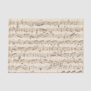 Papier Mousseline Feuille Vintage manuscrite Musique Papier Tissu Be