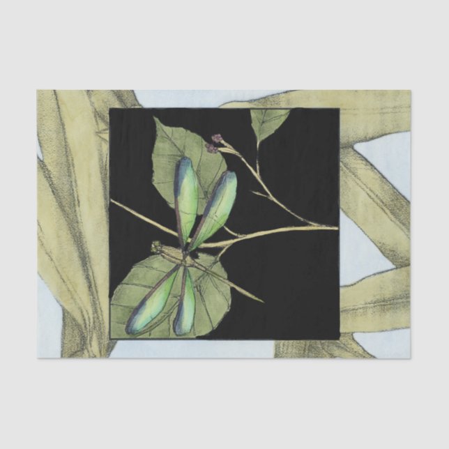 Papier Mousseline Feuilles à l'instigation de la libellule par Jenni (Recto)