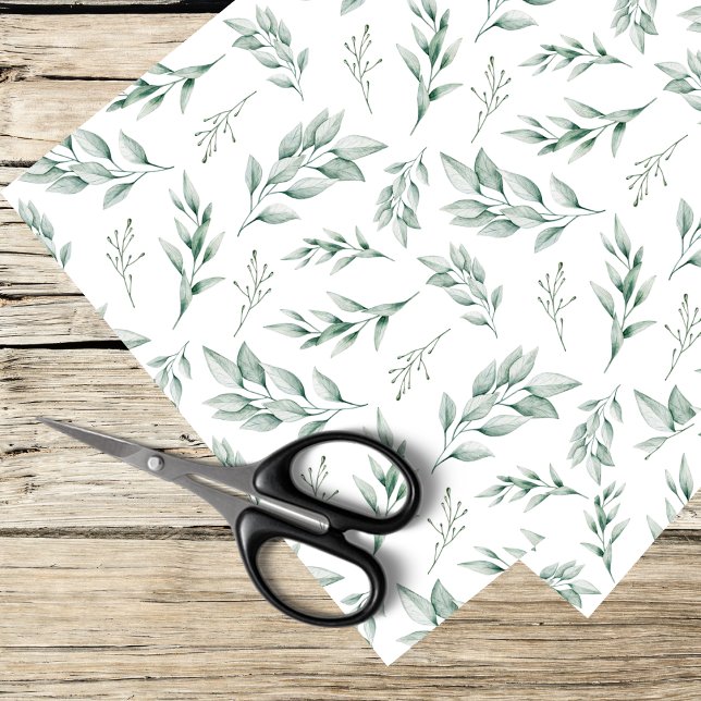 Papier Mousseline feuilles aquarelle et verdure (Créateur téléchargé)
