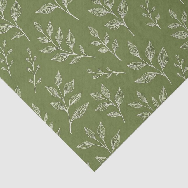 Papier Mousseline Feuilles botaniques (Détail)