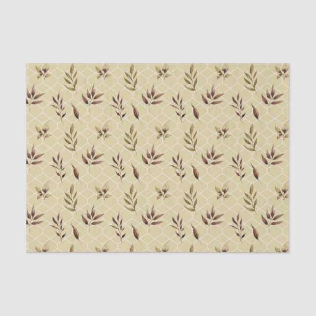 Papier Mousseline Feuilles Brown (Recto)