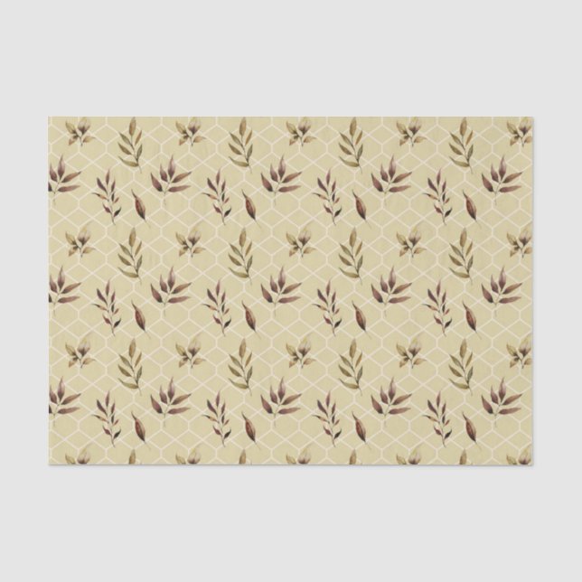 Papier Mousseline Feuilles Brunes (Recto)