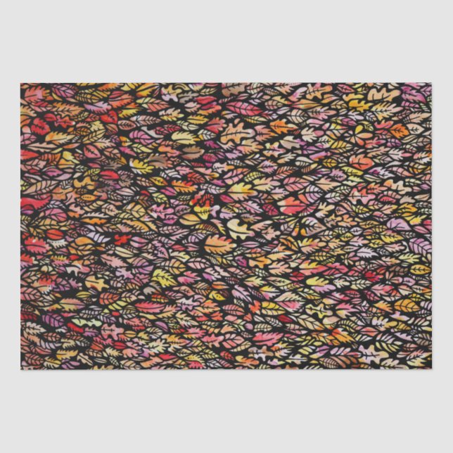 Papier Mousseline Feuilles d'automne (Recto)