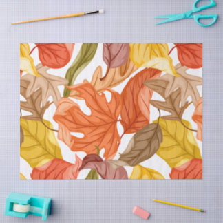 Papier Mousseline Feuilles d'automne Couleur Automne Botanique Saiso