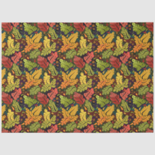 Papier Mousseline Feuilles d'automne d'or, de rouille Brown et vert