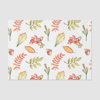 Papier Mousseline Feuilles d'automne Gland (Design 27 Série Jaune/Or