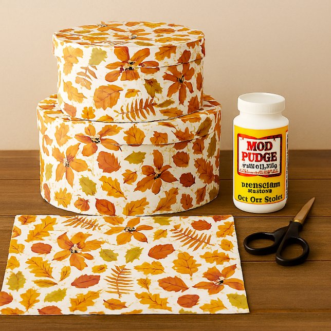 Papier Mousseline Feuilles d'automne Imprimer sur les embarcations d (Créateur téléchargé)