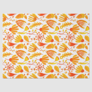 Papier Mousseline Feuilles d'automne jaune or et Motif de feuillage