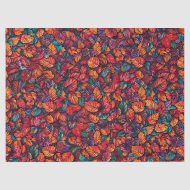 Papier Mousseline Feuilles d'automne vibrantes (Recto)