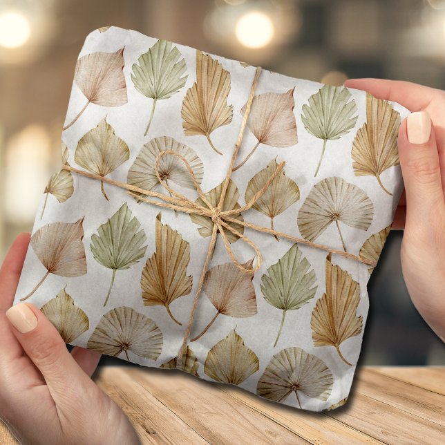 Papier Mousseline Feuilles de palmier aquarelle exotique (Créateur téléchargé)