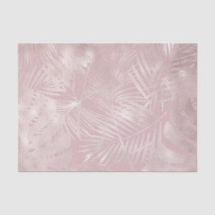 Papier Mousseline Feuilles de palmier tropical botanique rose or ros
