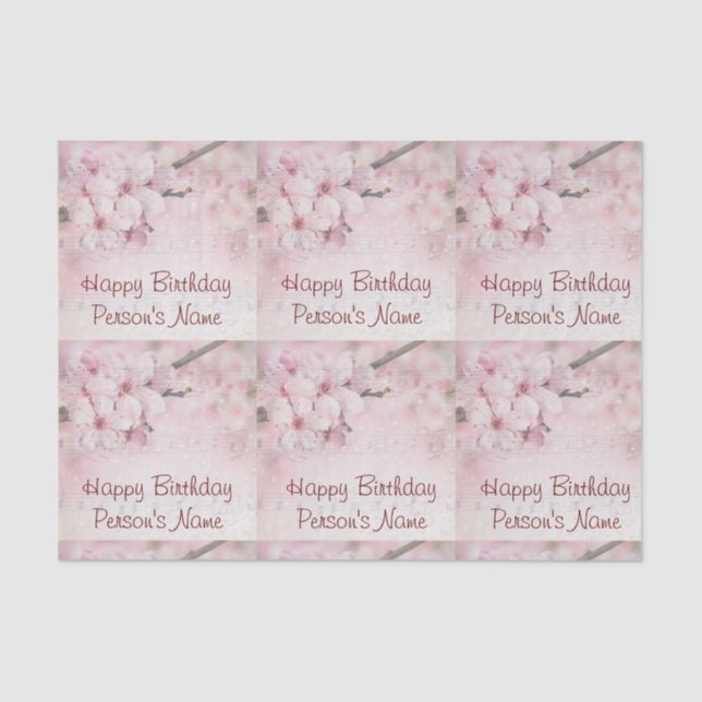 Papier Mousseline Feuilles de papier de tissus (2) Joyeux anniversai (Recto)