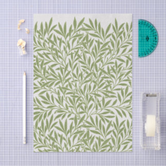 Papier Mousseline Feuilles de saule victoriennes vintage par William