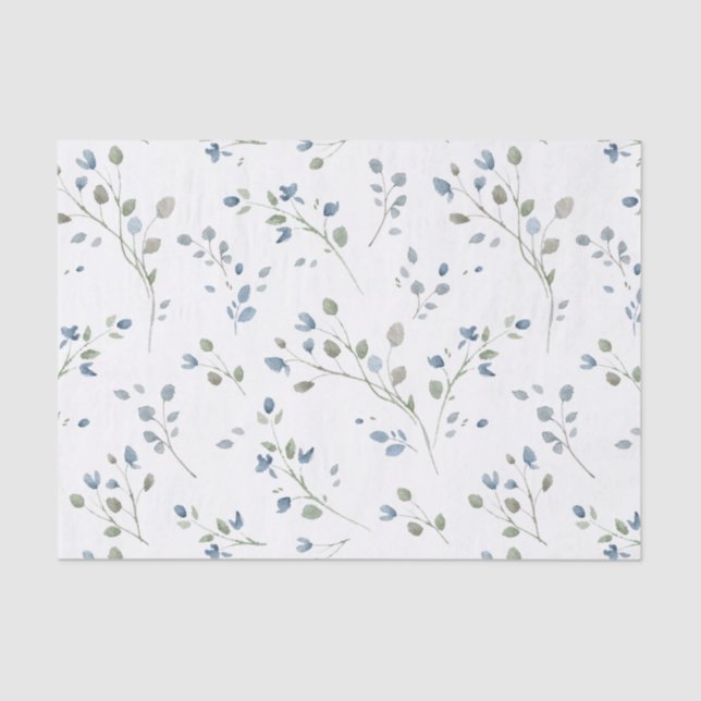 Papier Mousseline Feuilles de style Aquarelle Pastel (Recto)