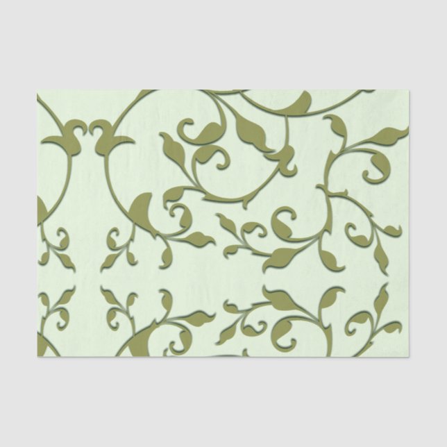 Papier Mousseline Feuilles d'olive défilantes (Recto)