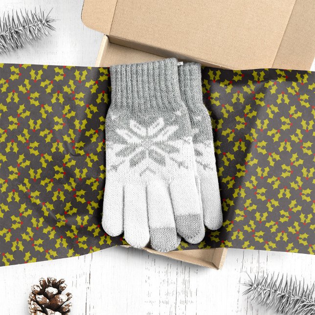 Papier Mousseline Feuilles et baies noires (Créateur téléchargé)