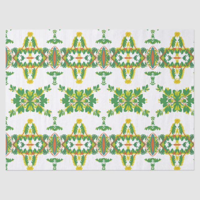 Papier Mousseline Feuilles et Nuages (Recto)